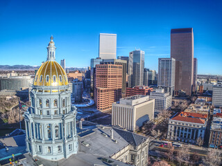 Downtown Denver and Capitol Building - obrazy, fototapety, plakaty