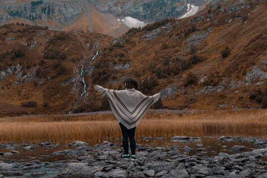 
man a pancho in the mountains
