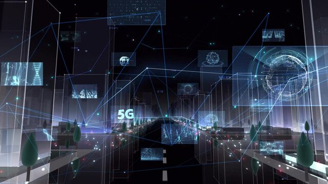 Digital Communication Network Technology Big data City Building Business Background