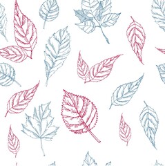 seamless pattern with autumn leaves