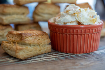 Low Angle of Clotted Cream