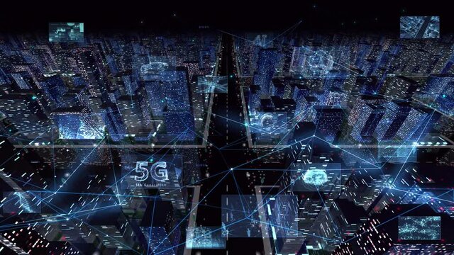 Digital Communication Network Technology Big data City Building Business Background