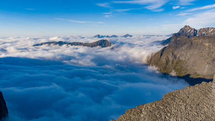 Incredible mountain landscape at the Troll Wall in Norway