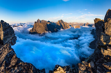 Incredible mountain landscape at the Troll Wall in Norway