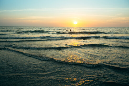 Beautiful soft warm sunset on the sea.