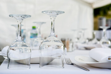Fragment of an outdoor table setting