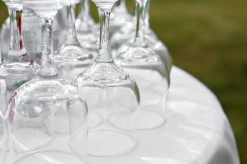 Fragment of an outdoor table setting