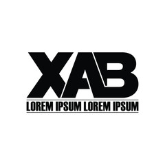XAB letter monogram logo design vector