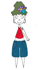 Girl with kind of disability