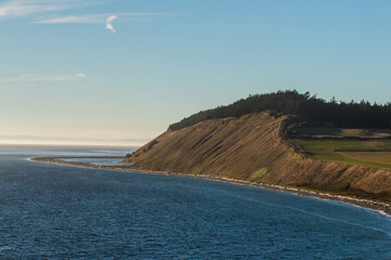 Bluffs at Ebey's Landing  on Whidbey Island Washington at Sunset