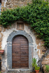 Fototapeta na wymiar street view in an ancient village in Italy