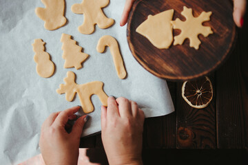 Baking christmas gingerbread cookies. Home cooking