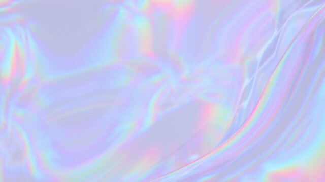 Organic Holographic neon foil looped animation. Abstract digital fabric. Sci-fi background.   Holographic foil. Liquid abstract