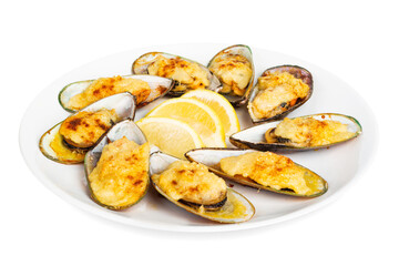 Baked greenshell mussels