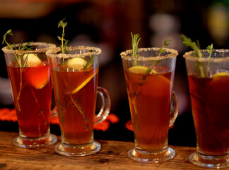 hot tea drink warming cinnamon herb cocktail