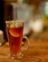 hot tea drink warming cinnamon herb cocktail