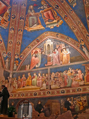 Italy, Marche, Tolentino, frescoes in Saint Nicolas Basilica.