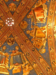 Fototapeta na wymiar Italy, Marche, Tolentino, frescoes in Saint Nicolas Basilica.