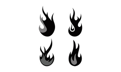 hot fire logo set template