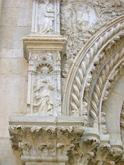 Italy, Marche, Tolentino, Saint Nicolas Basilica frontal decorations.