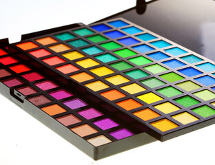 make-up collection over white background