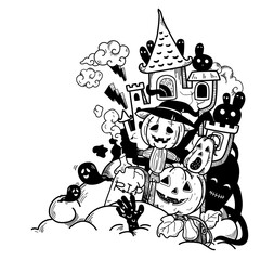 Hand drawn halloween illustration vector