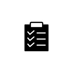 To-do-list Icon in black flat glyph, filled style isolated on white background © hilda
