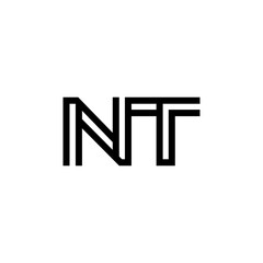 initial letter nt line stroke logo modern