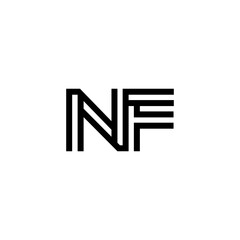 initial letter nf line stroke logo modern