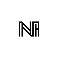 initial letter ni line stroke logo modern