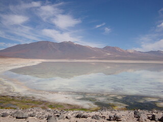 Bolivia altiplano trip lake sky mountains