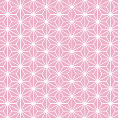 麻の葉模様　ピンク