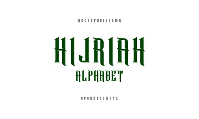 Islamic typeface design. Alphabet classic typography set.