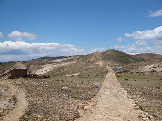 Lake Titicaca, Isla del Sol, ancient ruins, path