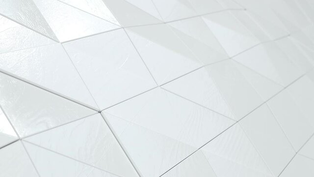 Abstract white triangle pattern. Looping animation background. Beautiful white background for business template