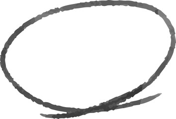 Horizontal circle with Monochrome watercolor texture