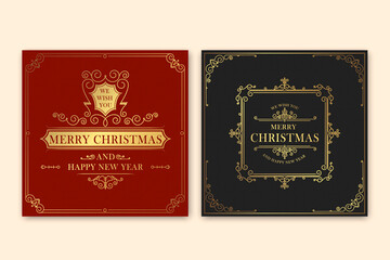 Vintage ornament greeting card vector template. Retro wedding invitation, advertising or other design and place for text. Flourishes ornamental frame and pattern background.