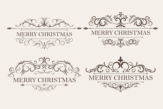 Vector Frame and Design Ornament Set. Easy to edit. All pieces are separated. Perfect for invitations or announcements.