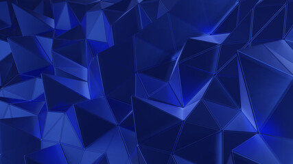 Obraz premium 3D rendering Polygon dark blue color Abstract background