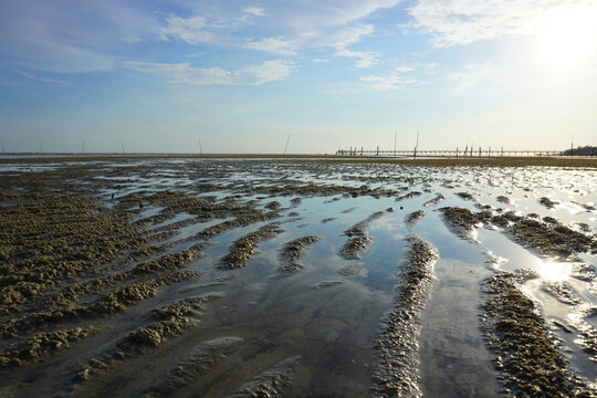 Beautiful sunset view of Tanjung Sepat. Tanjung Sepat is a small and vibrant fishing village in Selangor.