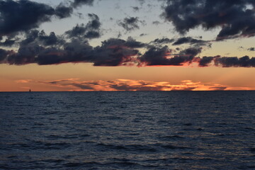 sunset at the beach, lake michigan