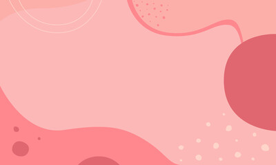 Trendy pink background vector with abstract shapes, circles and dots as frame or border and blank copy space with room for text or images. Great for social media backdrops, posters, banner, promotions