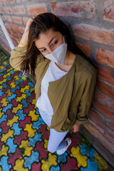 young girl with scarf