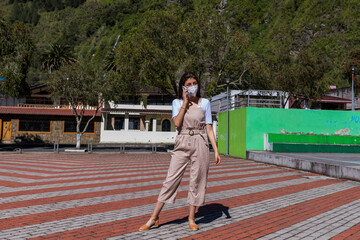 young woman walking in the park