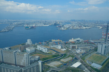 大阪南港の風景　ハイアングル　遠景