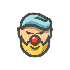 Happy Clown face Vector icon Cartoon illustration