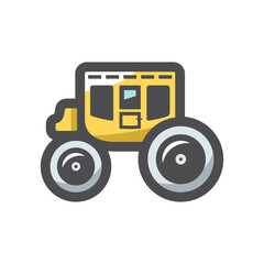 Brougham Old Carriage Vector icon Cartoon illustration