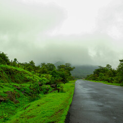 Fototapeta na wymiar Road Less Travelled in the Western Ghat Ranges of India