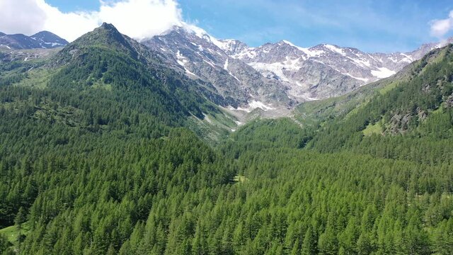 Picturesque panoramic view on Simplon pass in Switzerland