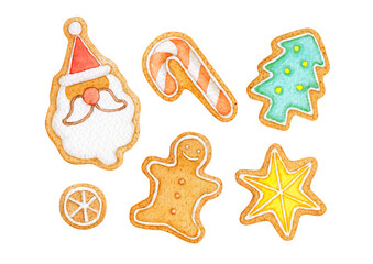 アイシング クッキー クリスマス セット　水彩 イラスト